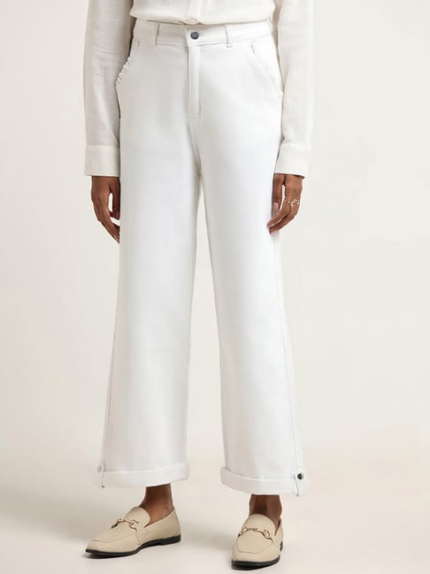 Buy LOV by Westside Off White Denim Jeans with Turn-Up Hems for Online @  Tata CLiQ