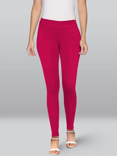 Lyra Fuchsia Premium Cotton Ankle Length Leggings