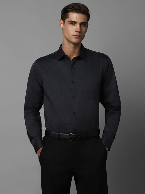 Allen Solly Black Cotton Slim Fit Printed Shirt-picture-44