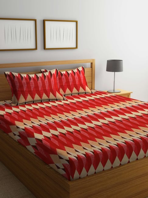 Dhrohar Printed Multicolor Cotton 180 TC Double Bedsheet with 2 Pillow covers-picture-30