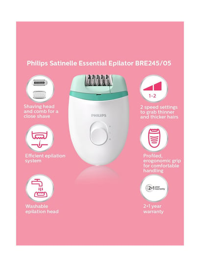 Philips Satinelle Essential Corded compact epilator BRE224/00, Electricals