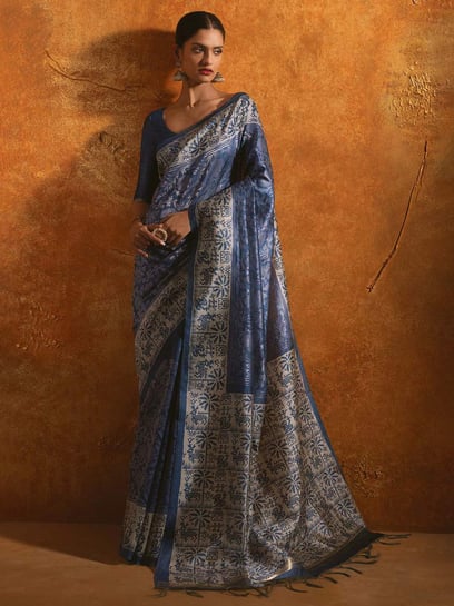 Buy Indigo Sarees Online In India At Best Price Offers | Tata CLiQ