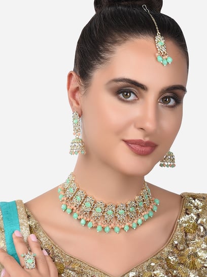 Green color hot sale necklace set