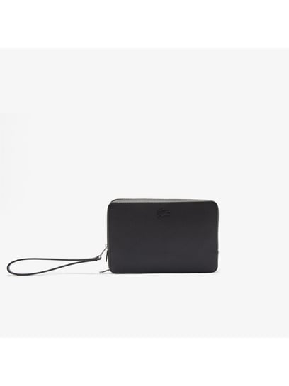 Buy Lacoste Chantaco Pique Black Small Leather Zip Around Wallet