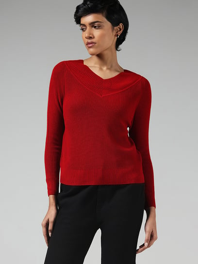 Solid red clearance sweater