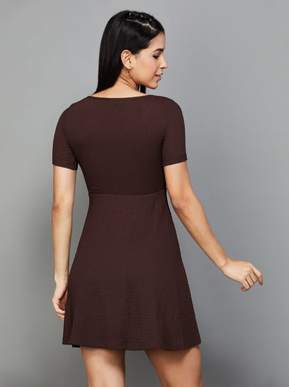 Ginger by Lifestyle Brown A-Line Dress