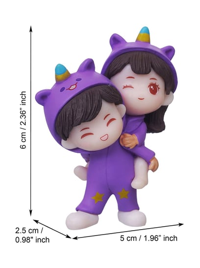 Buy eCraftIndia Solid Polyresin Miniature Cute Couple Statue at