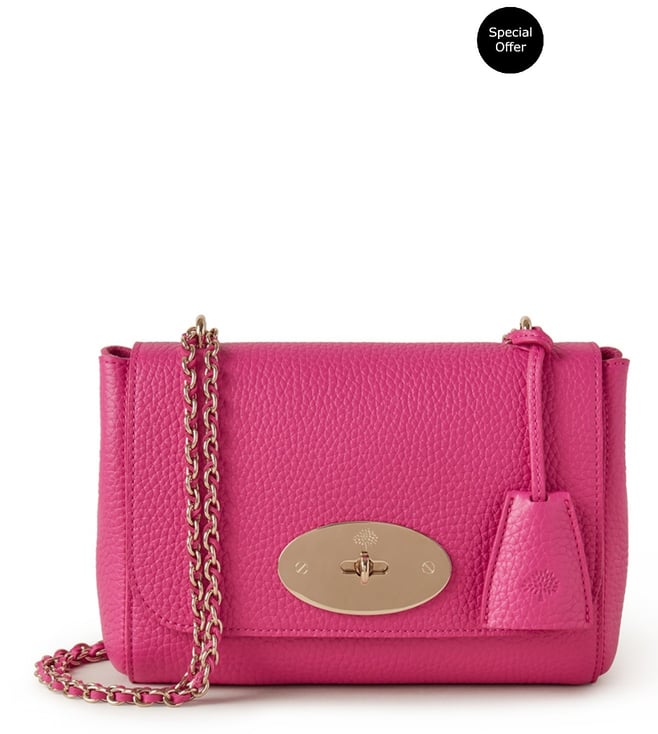 MULBERRY Classic Grain Calfskin Darley Cosmetic Pouch Pink 540563 |  FASHIONPHILE