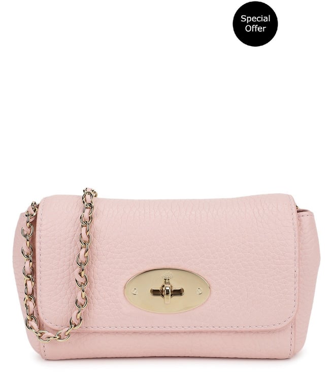 MULBERRY Small Classic Grain Micro Amberley Satchel Pink 1253345 |  FASHIONPHILE