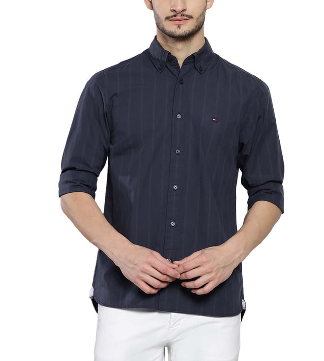 Buy Tommy Hilfiger Blue Indigo Regular Fit Shirt for Men Online @ Tata CLiQ  Luxury