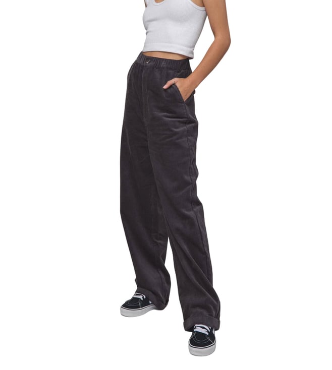 HUF X Capsul Grey Corduroy Relaxed Fit Flat Front Trousers