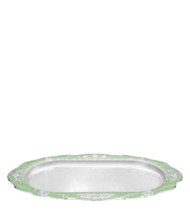 Oval Tray With Handle- Silver – Momentz