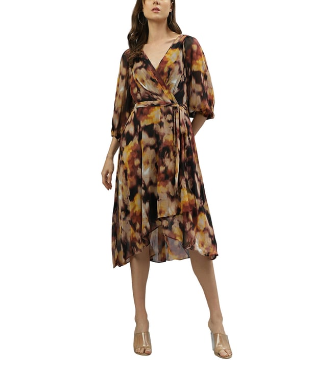 Dkny Multi Fashion Floral Printed Flare Fit Dress