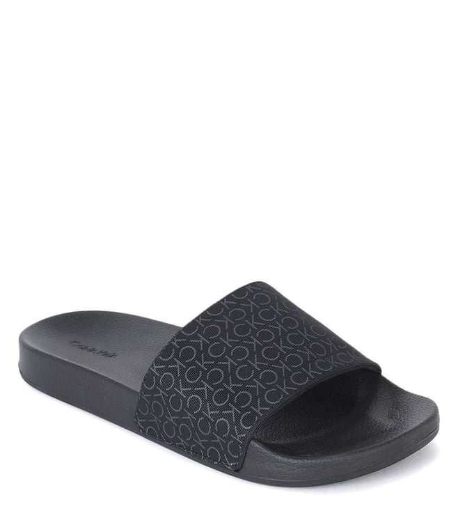 Calvin Klein Men's Zion Open Toe Casual Slip-on Sandals In Black | ModeSens