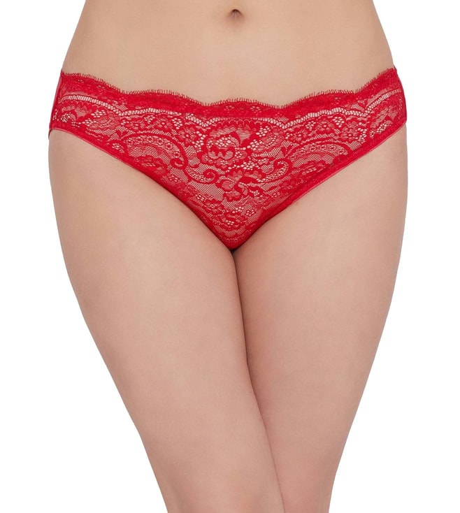 Buy Women Red Lace Sheer Lingerie Set for Women Online @ Tata CLiQ
