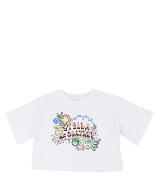 Stella McCartney Kids White Love To Dream Logo Regular Fit T-Shirt