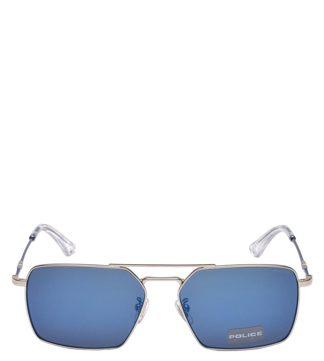 Police SPLL07K59579BSG Blue UV Protection Pilot Sunglasses for Men