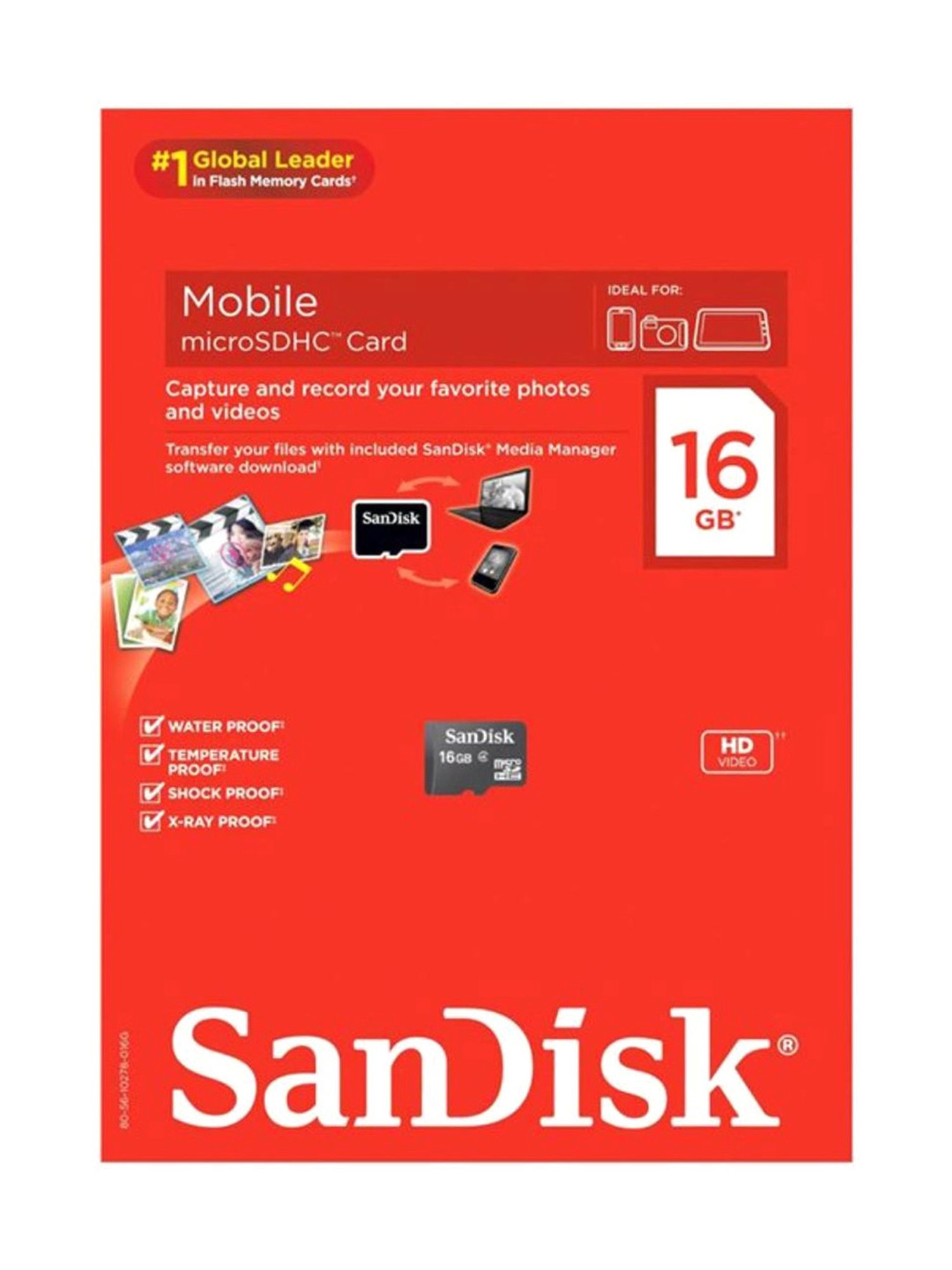 Sandisk SDSDQM-016G - B35A 16GB MicroSDHC Memory Card, Class 4 (RETAIL  PACKAGE),Black