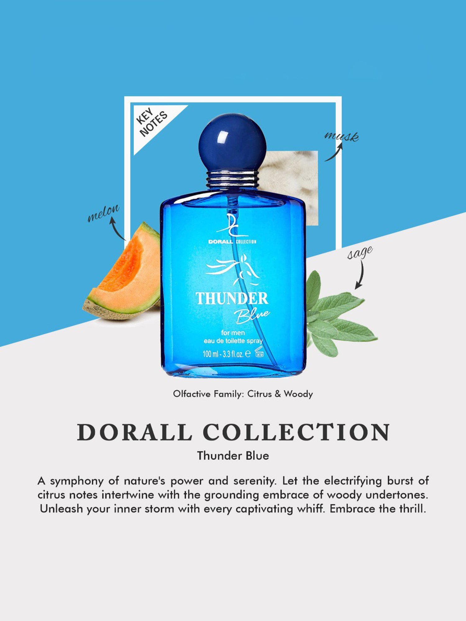 Buy Dorall Collection Thunder Blue Eau de Toilette for Men 100