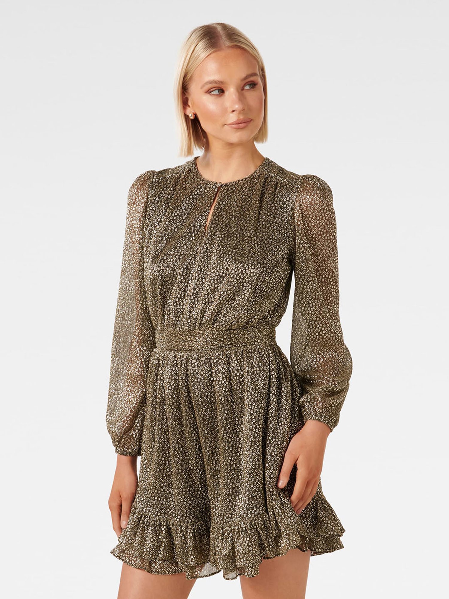green emerald velvet dress Clemence Plisse Maxi Dress / Gold | Meshki