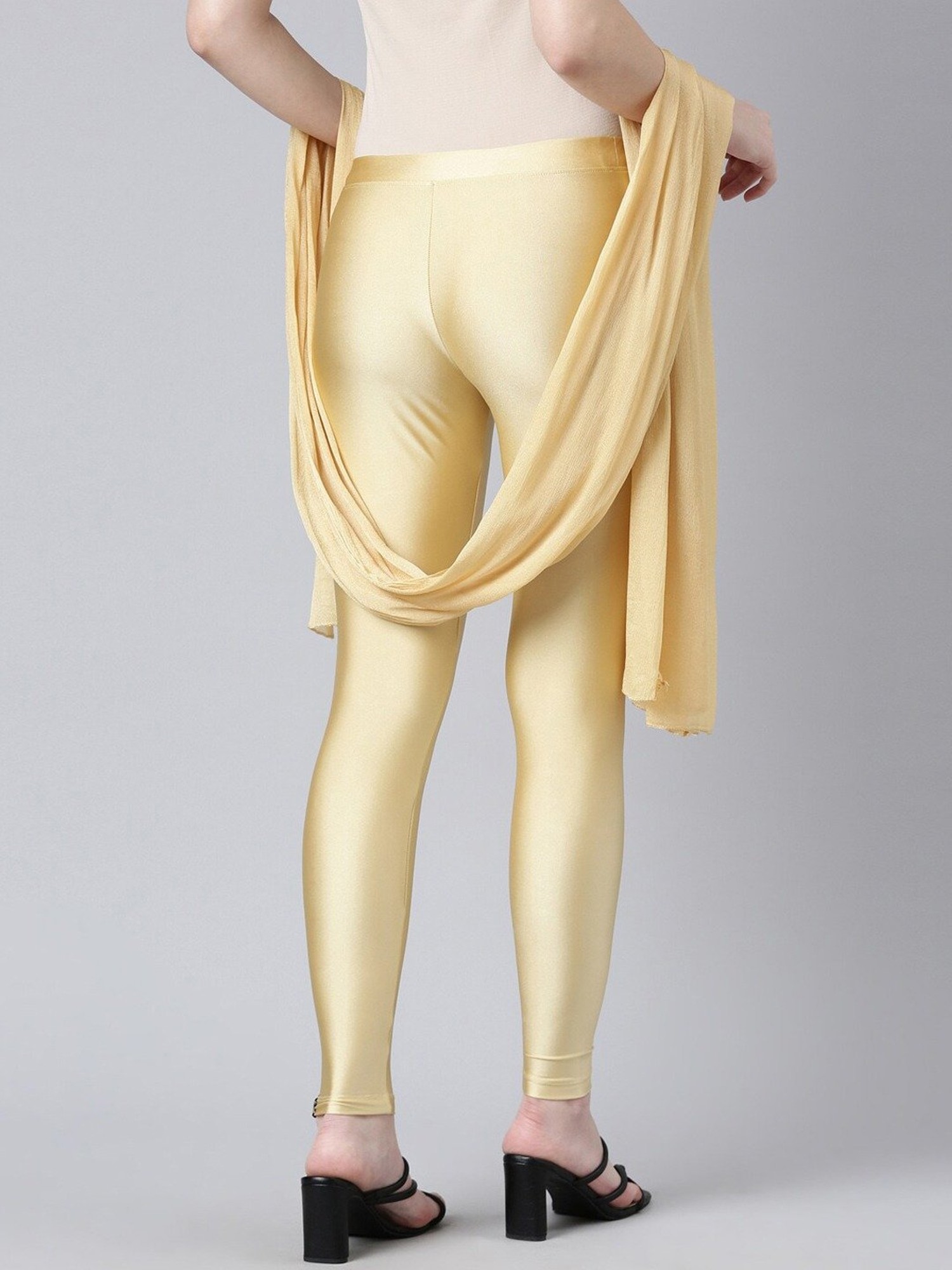 Buy STOP Gold Fitted Full Length Cotton Lycra Women's Leggings | Shoppers  Stop