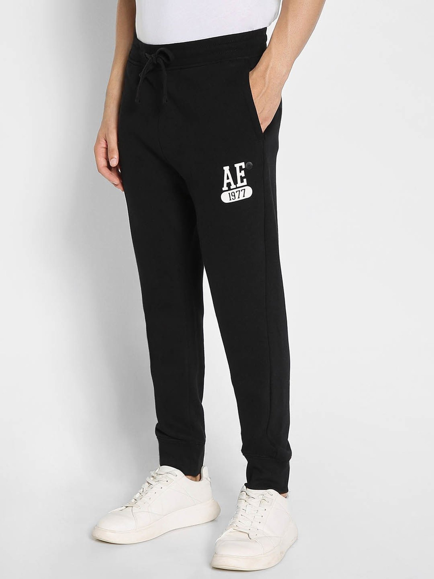 Buy American Eagle Outfitters Black Regular Fit Joggers for Mens