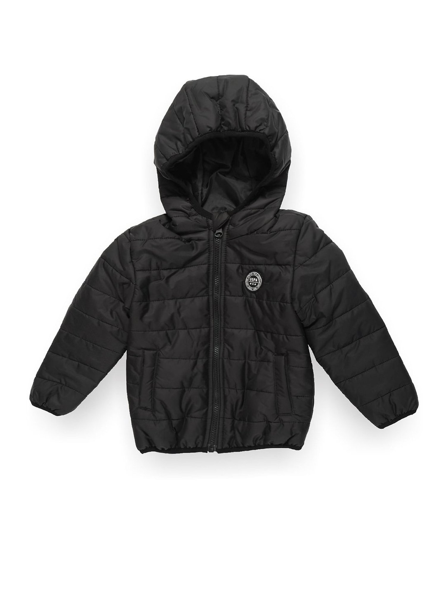 Buy Polo Kids Black Solid Full Sleeves Puffer Jacket