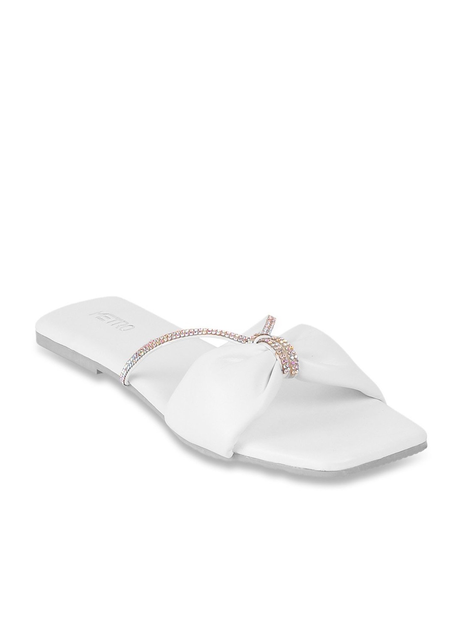 Buy Women White Party Sandals Online | SKU: 35-95-16-36-Metro Shoes