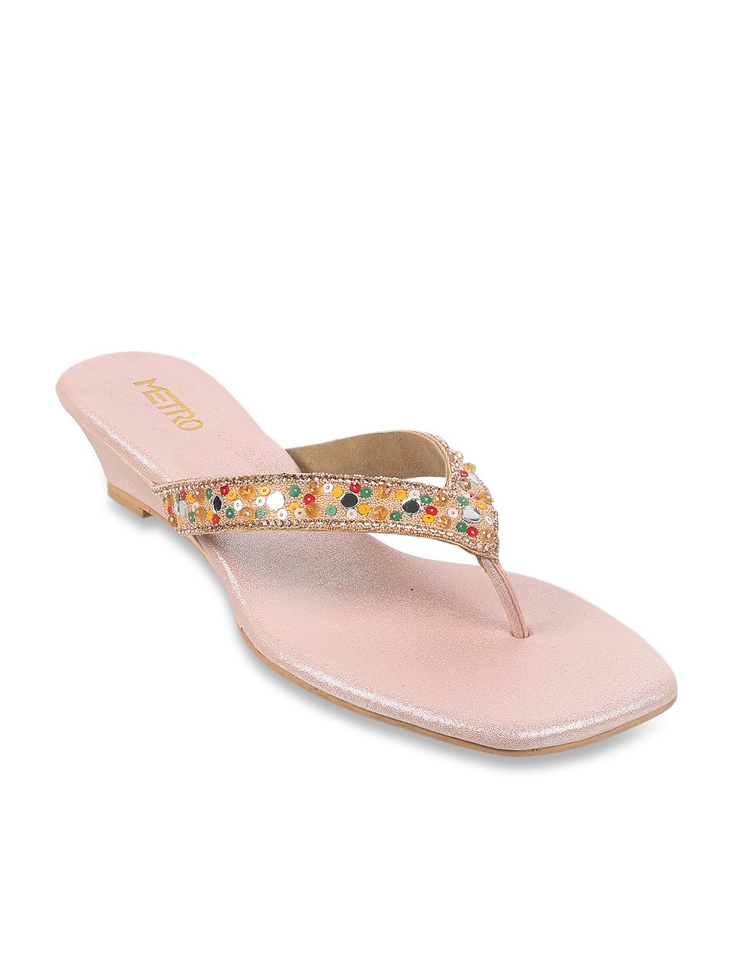 Buy Women Gold Ethnic Sandals Online | SKU: 35-109-15-36-Metro Shoes