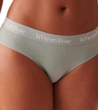 La Vie En Rose Cotton and Logo Elastic Band Bikini Panty