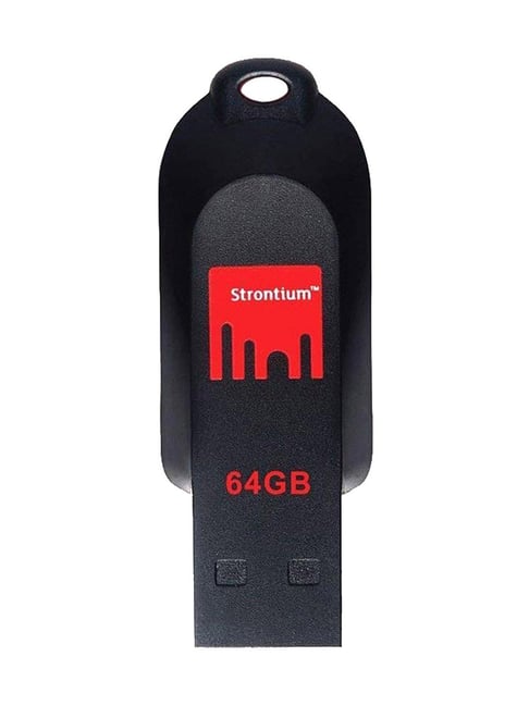 Strontium Pollex 64 GB USB 2.0 Flash Drive (SR64GRDPOLLEX, Black/Red)