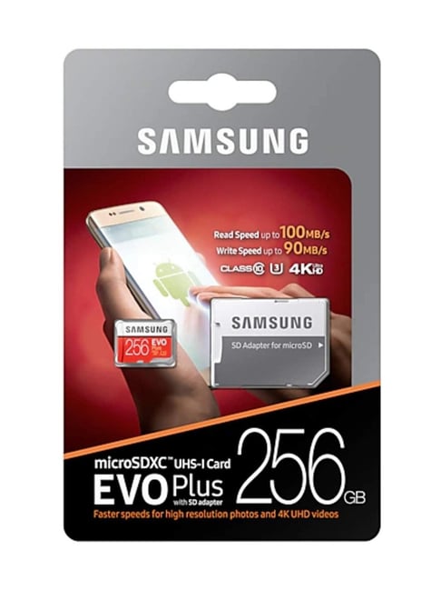 Samsung EVO Plus 256GB UHS-I Class 10 microSD Memory Card (Red and White)