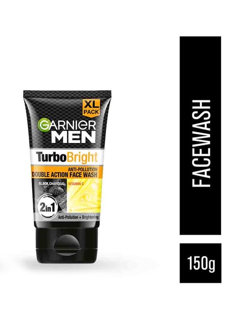 Garnier Men Turbo White Double Action Charcoal Face Wash - 150 gm