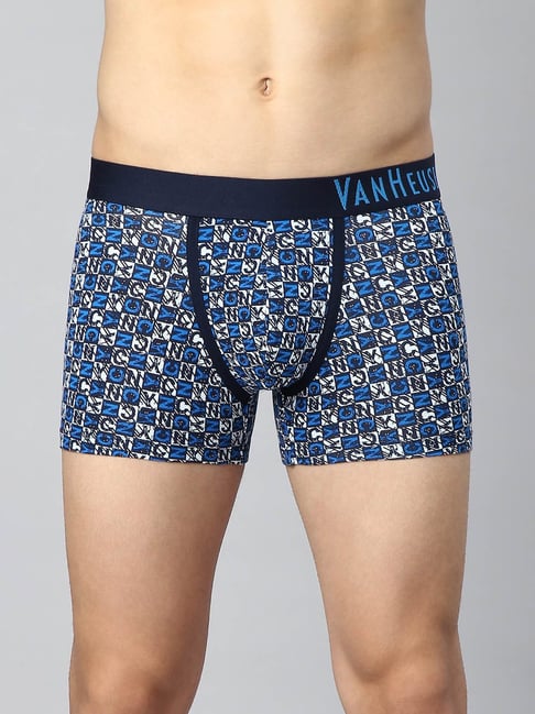 Buy Van Heusen Innerwear Blue Regular Fit Trunks for Mens Online
