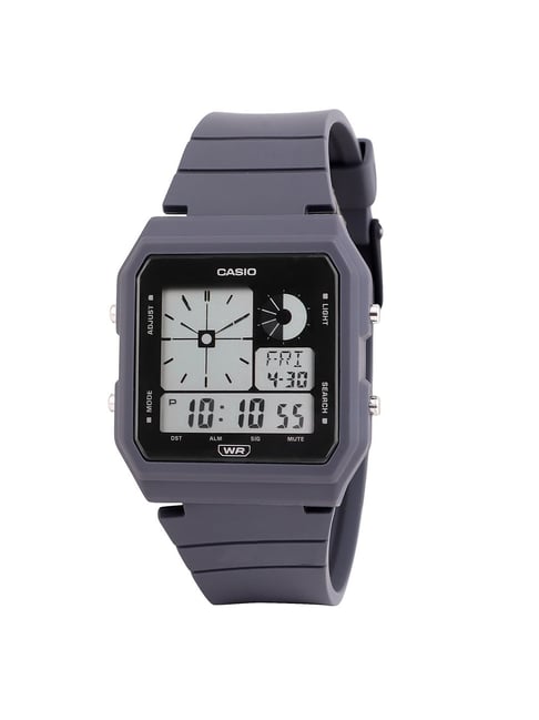 Casio black world time resin clearance strap watch