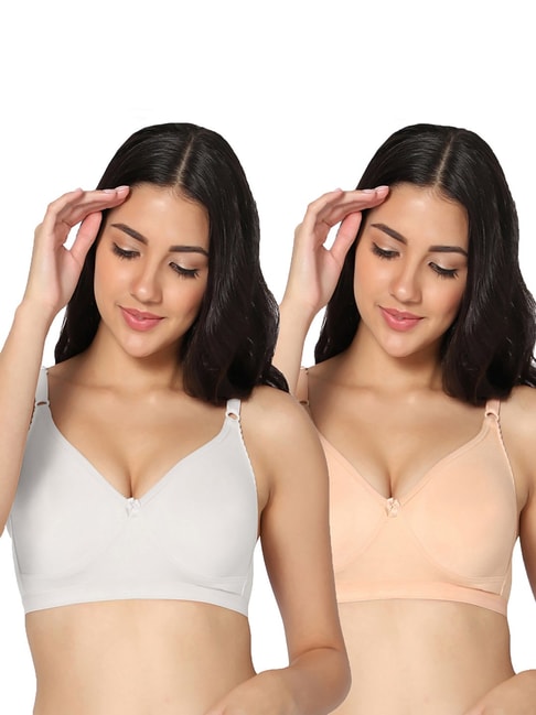Buy Cotton Bra Non Padded Non Wired White PACKof 2 (32) at