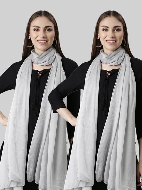 Self Design Net Lehanga Chunni White Color With Silver Embroidered Border  Dupatta For Women & Girls : Amazon.in: Fashion