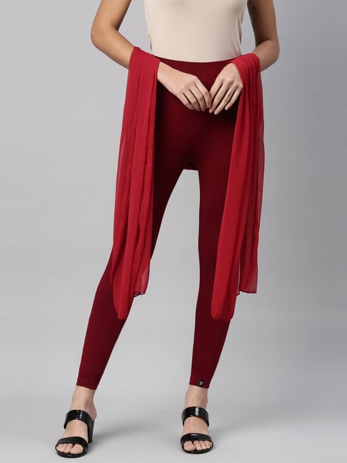 Buy online Maroon Solid Ankle Length Legging from Capris & Leggings for  Women by Tag 7 for ₹579 at 68% off | 2024 Limeroad.com