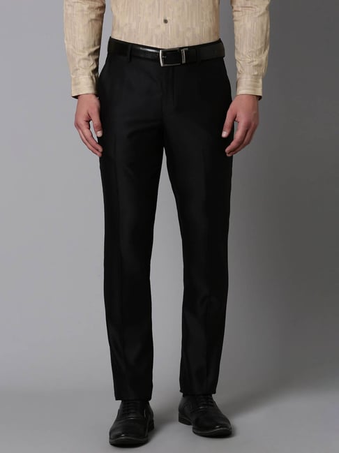 Louis Philippe Black Slim Fit Trousers-picture-30