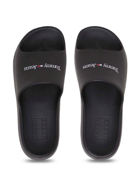 Buy Tommy Hilfiger Women's Black Slides for Women at Best Price