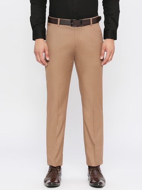 Garment Washed Flat Front Trouser - Brown Cotton Canvas – Natalino-atpcosmetics.com.vn