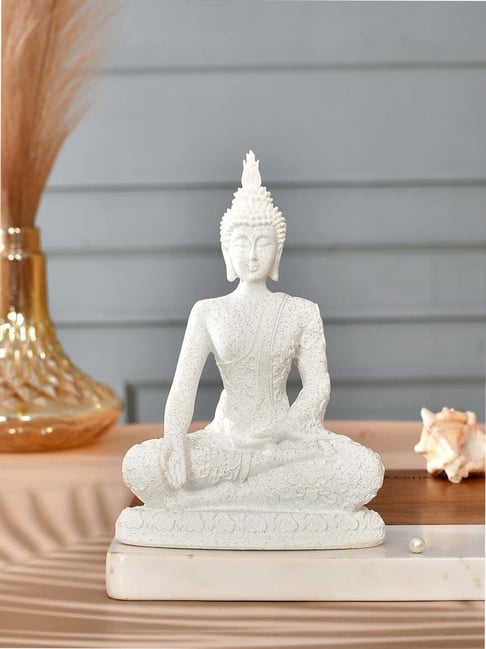 Tayhaa White Resin Harmony Guardian Spiritual Buddha Statue-picture-26