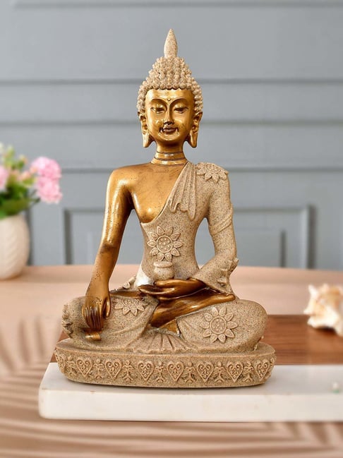 Tayhaa Golden Resin Meditative Serenity Buddha Idol-picture-19