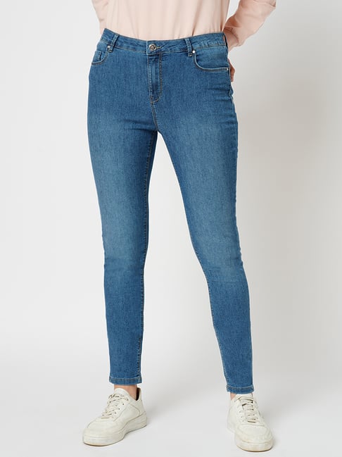 JDY high rise flare jeans in mid wash | ASOS