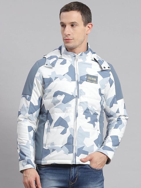 Monte Carlo White Regular Fit Printed Quilted Jacket-picture-28