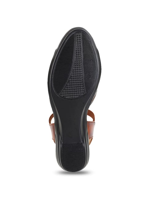 Buy Mochi Women's Brown Ankle Strap Wedges for Women at Best Price