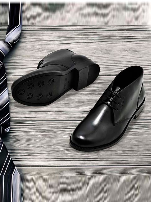 mens black leather chukka boots