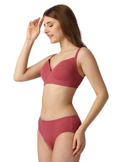 Buy online Printed Pink Bra And Panty Set from lingerie for Women by Soie  for ₹669 at 60% off