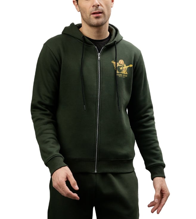 Olive green true store religion hoodie