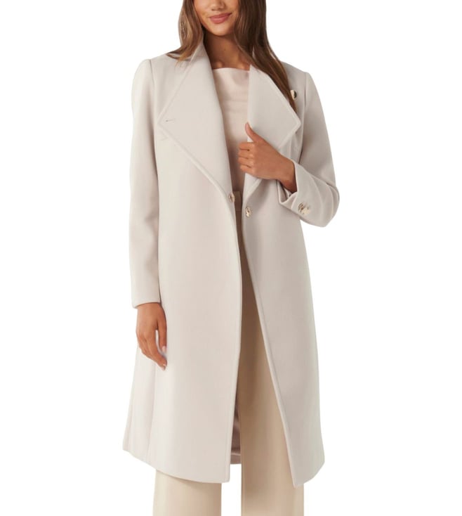 Forever New Cream Brodie Petite Regular Fit Coats